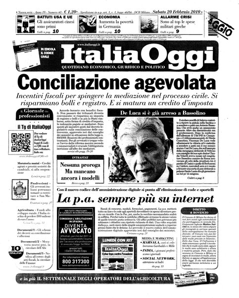 Italia oggi : quotidiano di economia finanza e politica